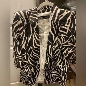 Zara Monochrome Animal Print Jacket